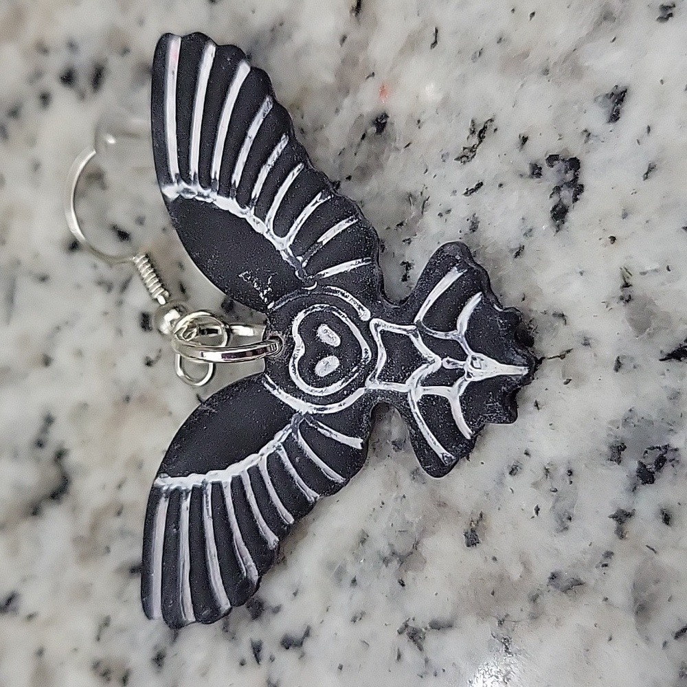 4/$10 black and white owl earrings - Picture 8 of 8